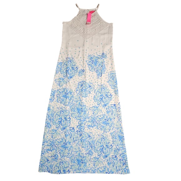 Lilly Pulitzer Pearl Soft White Maxi Dress 4‎ Resort White Coastal Beach NWT